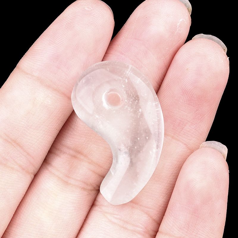 1212-Cristal natural 18X30 buraco 3mm gancho pingente de jade, anime yin e yang big dog Ibaraki vinho engolindo faca demoníaca Ji