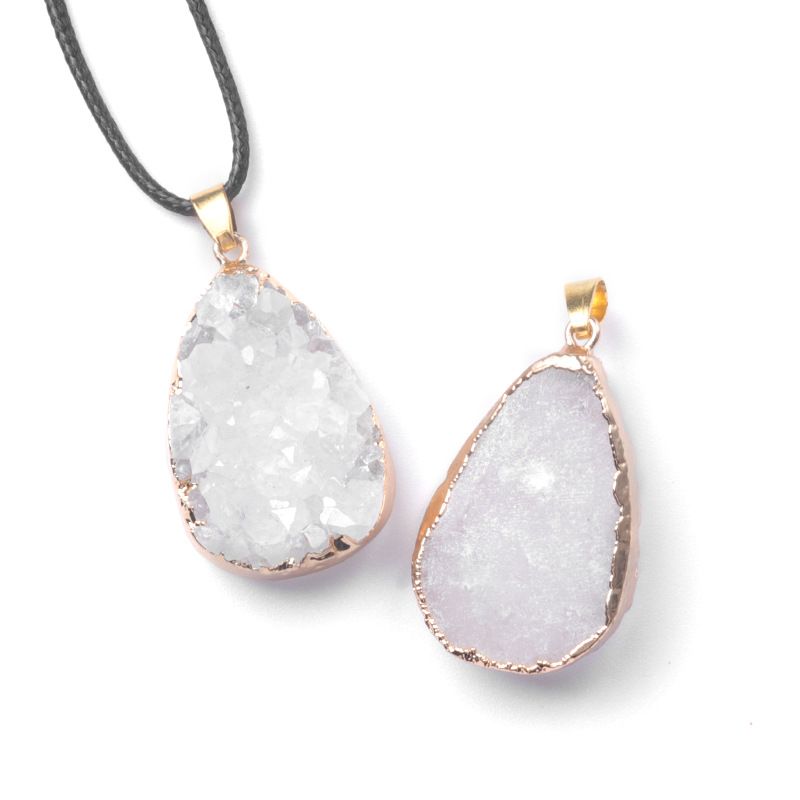 1621-30 ~ 40mm cristal branco natural aglomerado de água irregular pingente de borda em forma de gota DIY acessórios de jóias