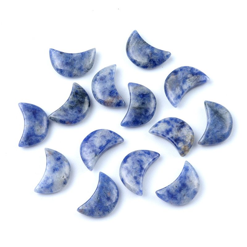 1668-20Mm lua não porosa, ágata de cristal natural cabeça de pedra semipreciosa crescente DIY material de joalheria artesanal