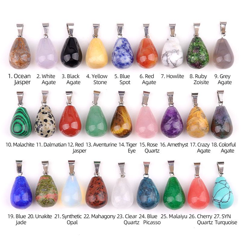 1463-20Mm pingente de gota de água redonda, pedra semi-preciosa natural pingente de gota de água redonda brincos DIY colar acessórios de jóias