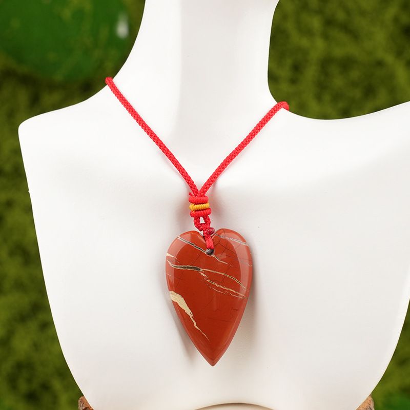 Cristal natural amor ágata pêssego coração colar coração pingente DIY jóias pingente mercadoria cênica