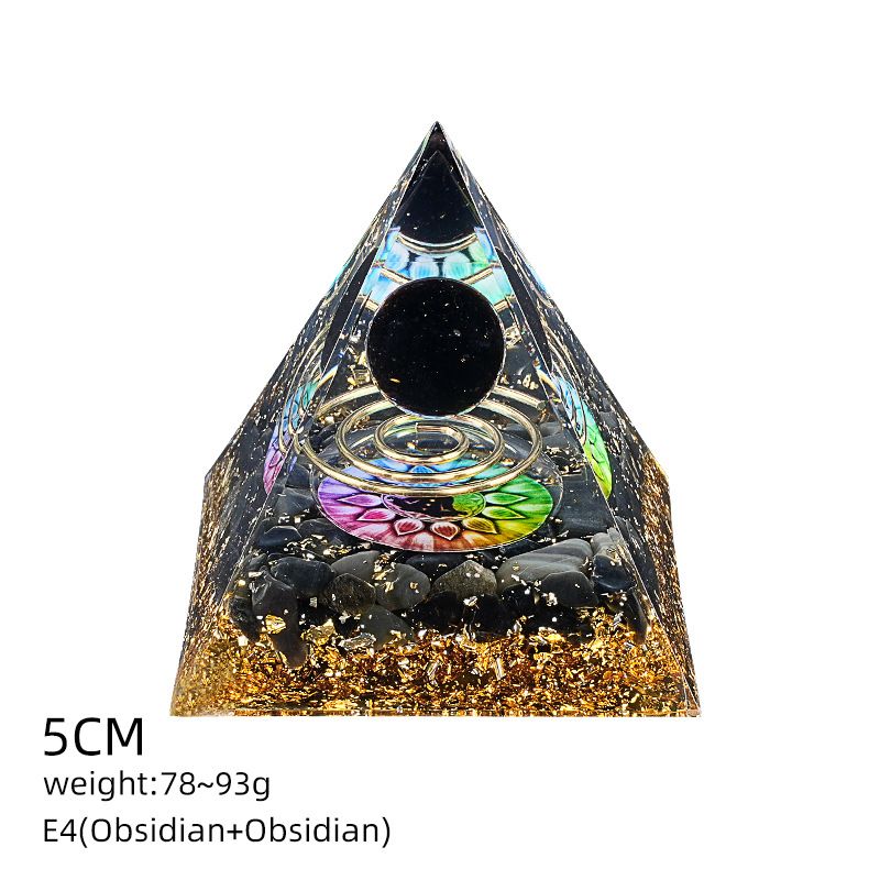 5Cm pirâmide de cristal natural Europeu e americano home office decoração desktop yoga meditação resina pirâmide ornamento