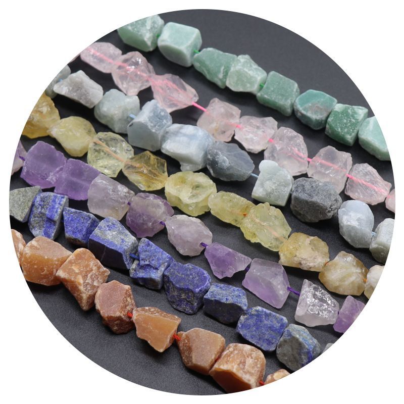 Ágata de cristal rosa transfronteiriça europeia e americana fluorita perfuração de minério de pedra áspera, minério de lã com contas soltas DIY irregulares