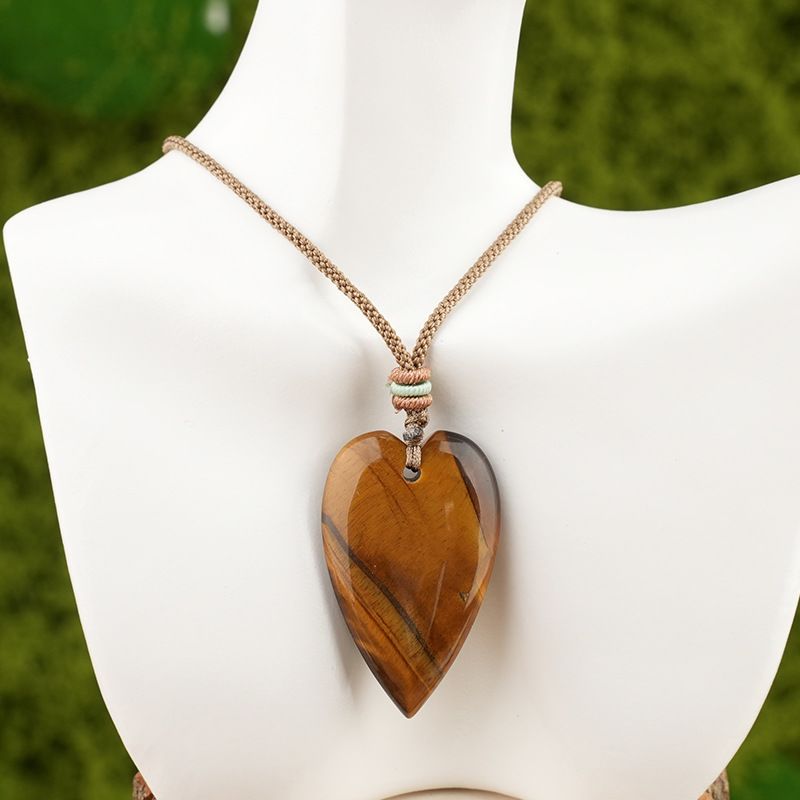 Cristal natural amor ágata pêssego coração colar coração pingente DIY jóias pingente mercadoria cênica