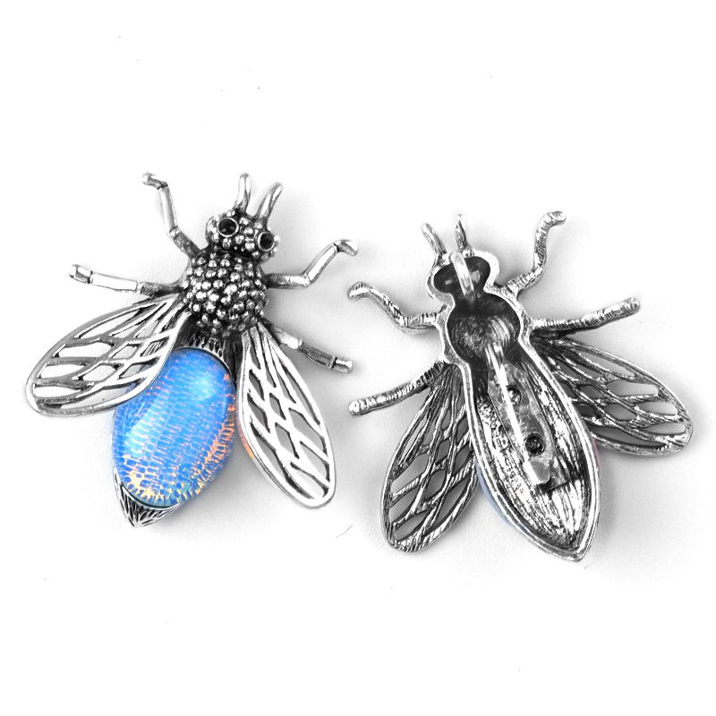 Pingente de broche de abelha 1650-48Mm de uso duplo, incrustado em liga de cristal ágata meio tesouro Pingente de broche de joias