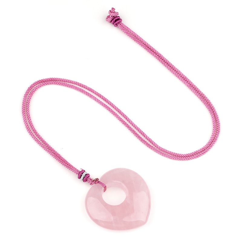 Colar de pedra de cristal natural colar de pedra de amor suéter corrente olho de tigre coração de pedra colar de pedra de pêssego pingente