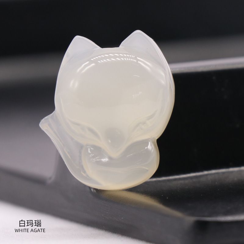 Ágata branca Ágata vermelha Ágata indiana, pingente de raposa gravado DIY colar pingente acessórios