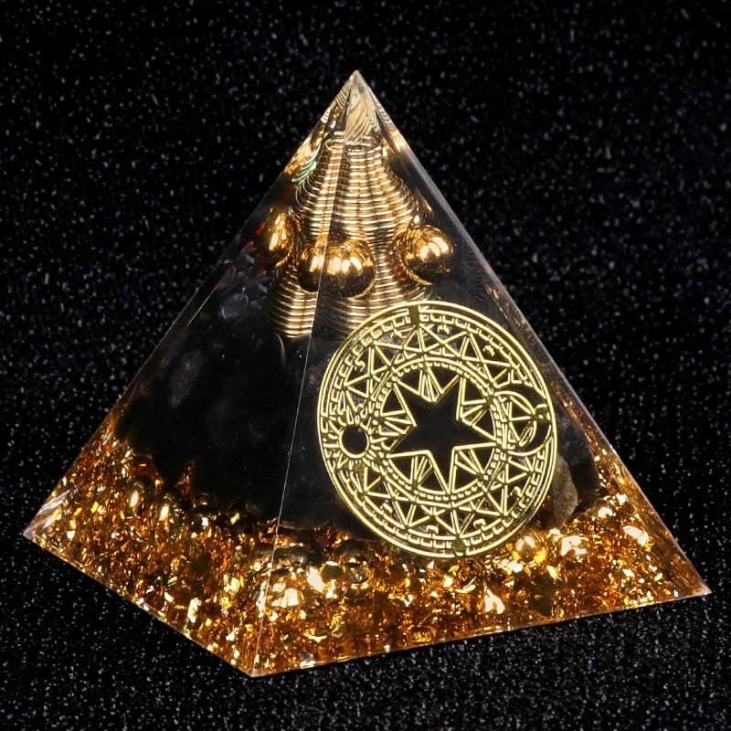 Nova resina de cascalho pirâmide de 5cm Artesanato epóxi ornamentos para casa