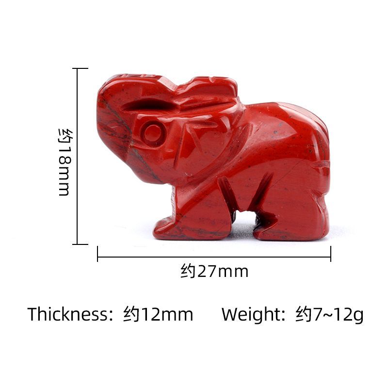 1 polegada escultura animal elefante, pó natural cristal ágata jade escultura animal elefante artesanato ornamento transfronteiriço