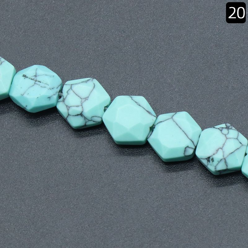 1425-8Mm corte hexágono, pedra de ágata de cristal hexagrama contas soltas DIY pulseira colar material de jóias