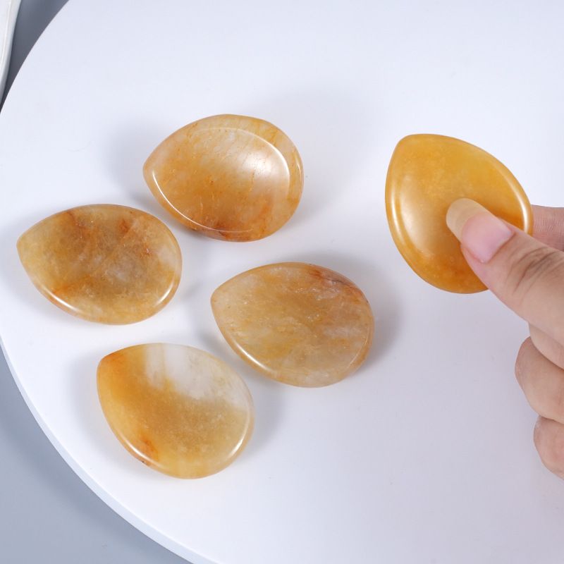 Água gota descompressão palma pedra cristal natural ágata ranhura polegar pressione alça esquecer preocupação pedra