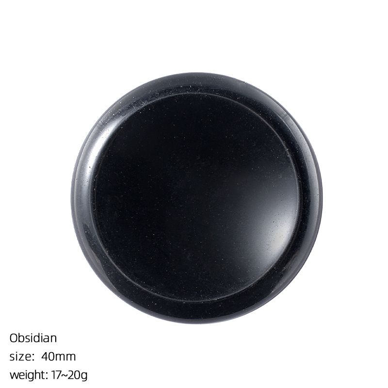 Pedra do polegar de cristal natural 40mm massagem de descompressão jogar pedra com ranhura de cristal ágata pedra de preocupação redonda