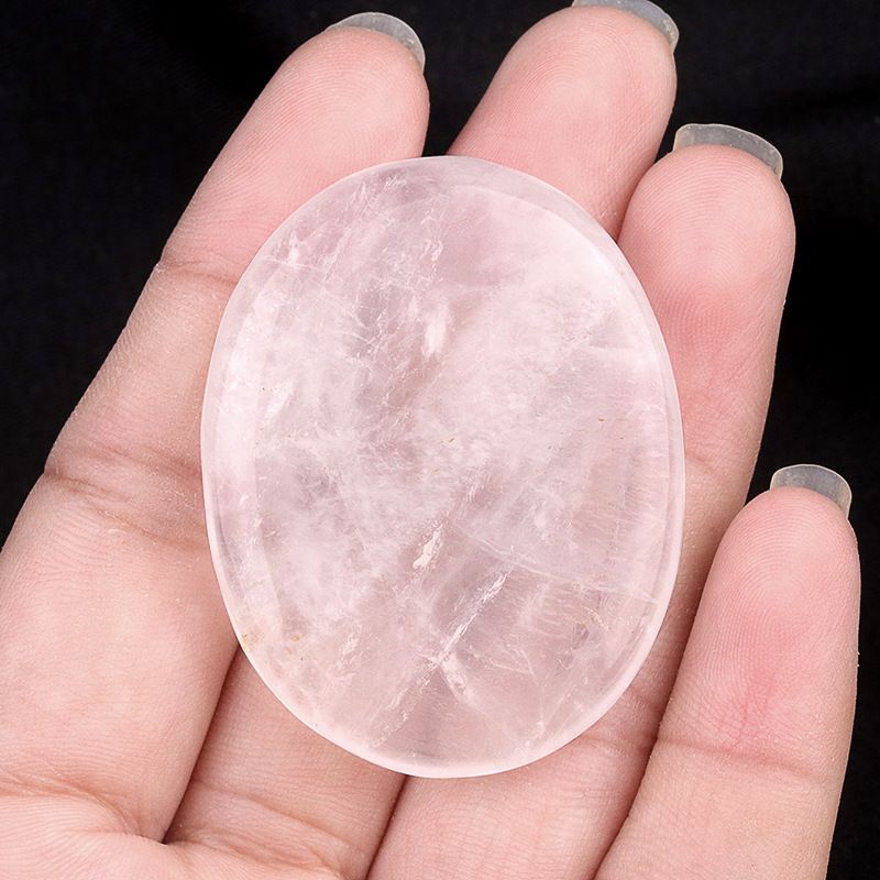 1537 Pingente oval oval duplo plano Worrystone irregular com letras ovais de cristal natural