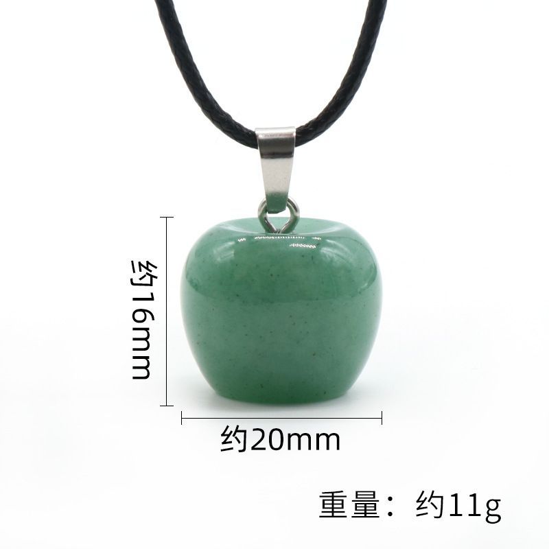 1479-Pedra de ágata de cristal natural 20mm pingente de maçã DIY acessórios decorativos para véspera de Natal