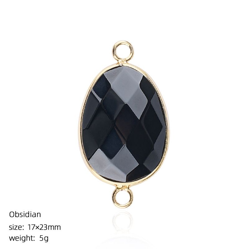 1640 Pingente de pedra semipreciosa de corte de bainha, pulseira de cristal natural artesanal DIY colar de jóias acessórios de conector de suspensão dupla