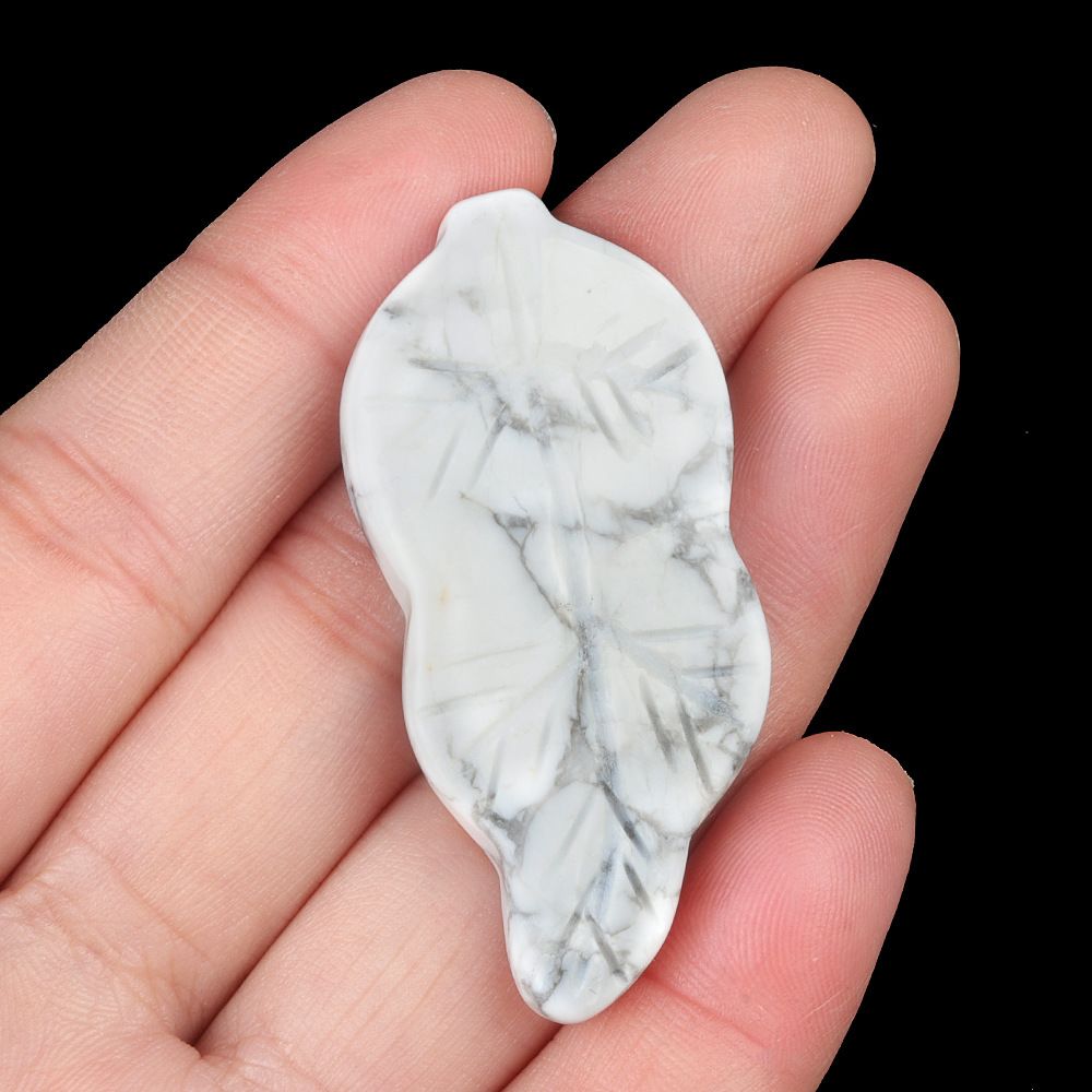1782-47Mm folhas, cristal natural ágata pedra gravada pena material decorativo DIY folha acessórios de jóias