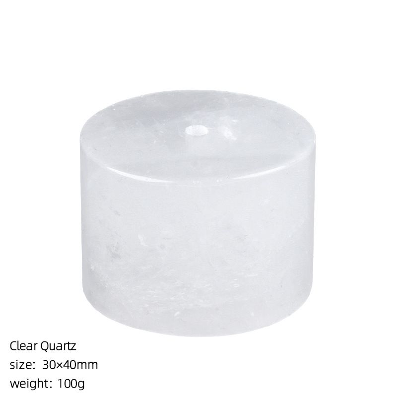 2465 Base de inserção de incenso de pedra natural personalizada, enfeite de pedra de aromaterapia de decoração Zen para casa, suporte de incenso de arame de ametista cilíndrico.
