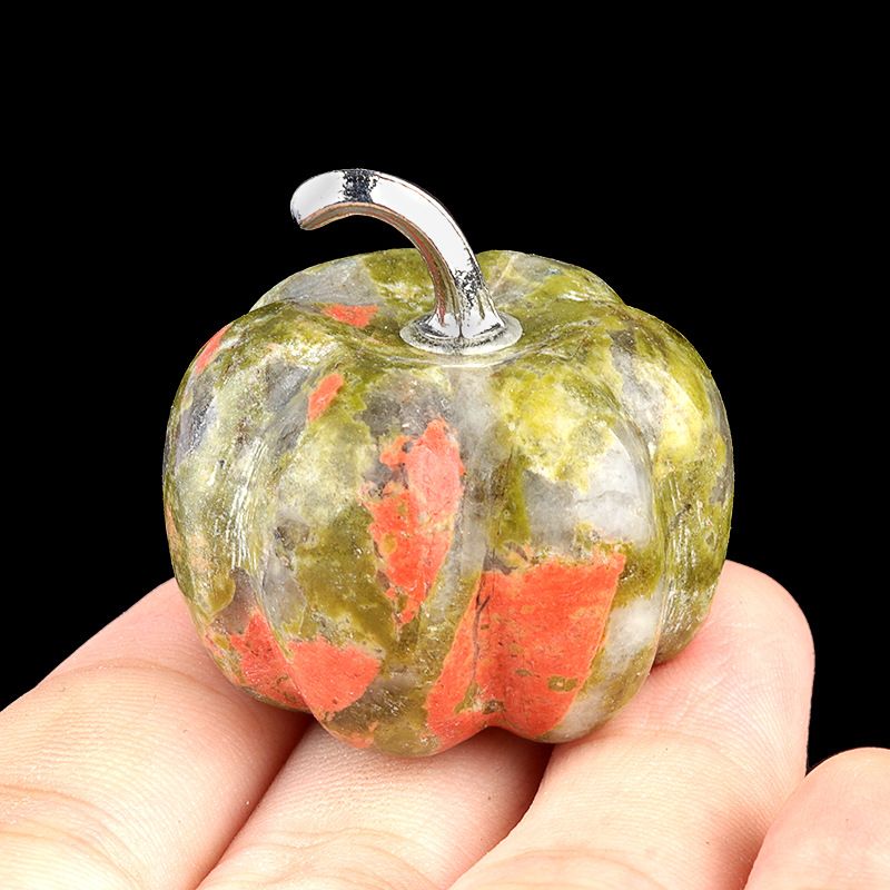 1445-30Mm abóbora, pedra de cristal natural Halloween abóbora de ação de graças ornamento de mesa