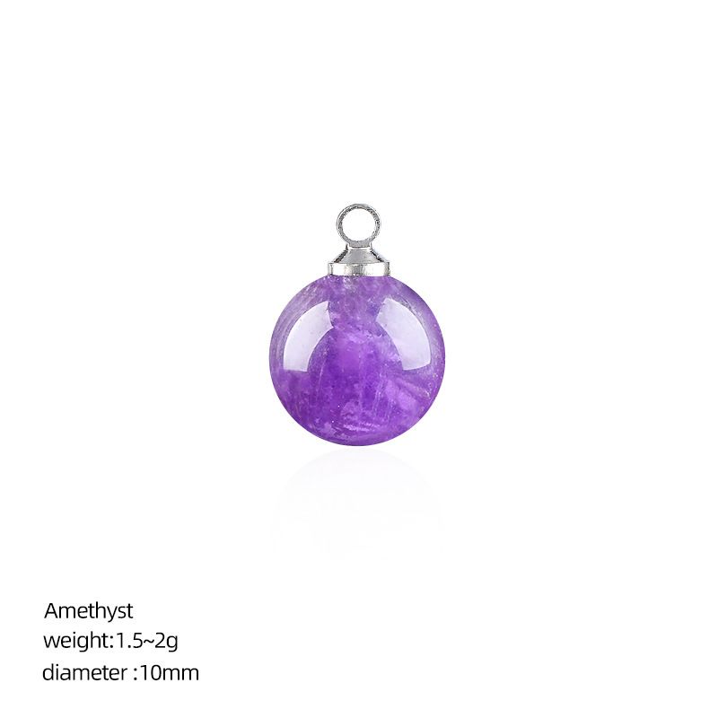 10Mm pingente de bola de pedra natural artesanal brincos pulseira colar de cristal contas soltas redondas acessórios de jóias