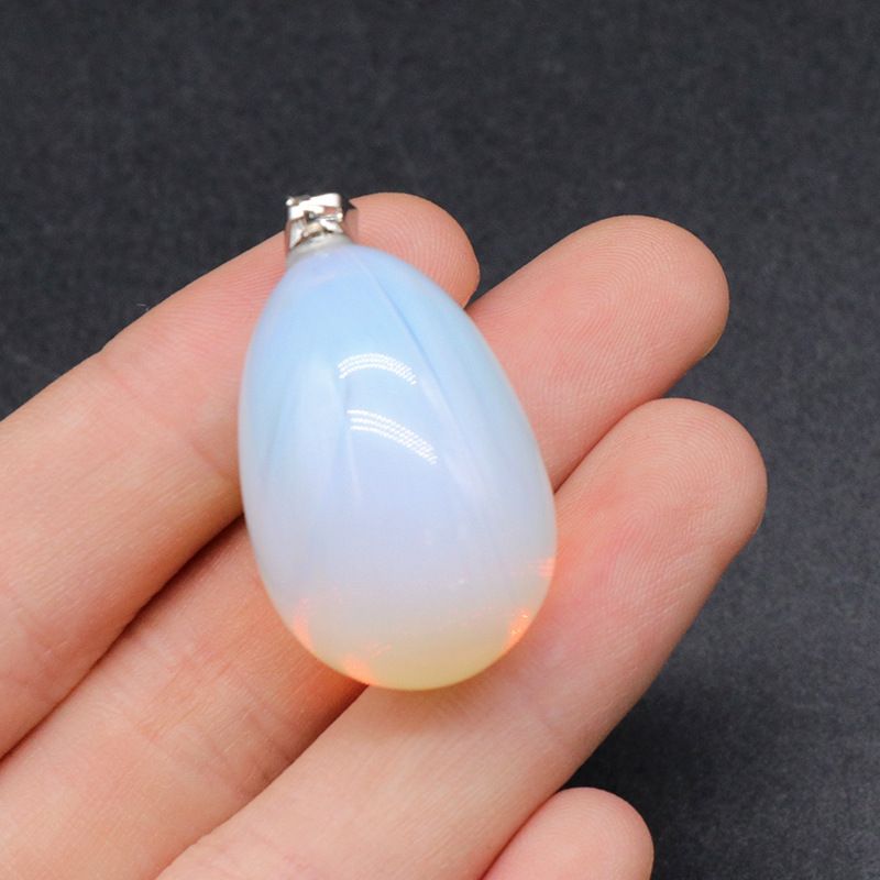 1579-30Mm pingente de ovo, ágata de cristal natural pingente de ovo de pássaro de pedra semipreciosa trabalho em andamento decoração colar DIY