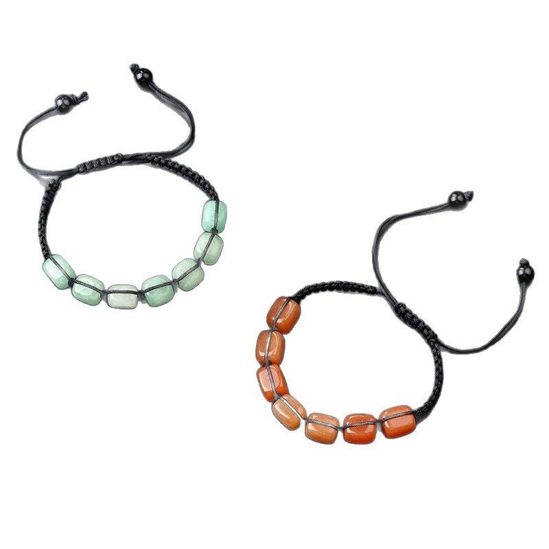 1685-Pó de cristal tigre olho ametista tecido pulseira de pedra de cristal natural chakra yoga jóias