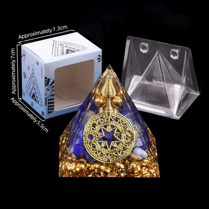 Nova resina de cascalho pirâmide de 5cm Artesanato epóxi ornamentos para casa
