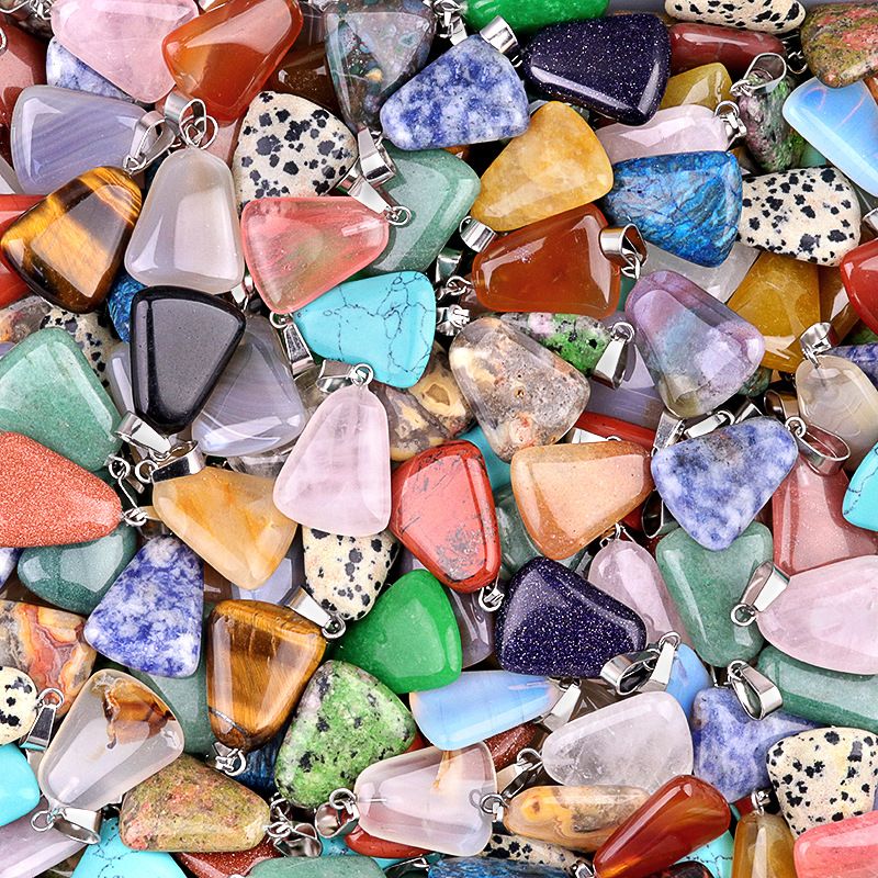 1457-20Mm Pingente Trapezoidal, Cristal Natural Pingente Geométrico Pingente de Pedra Semi-Preciosa Brincos Colar Acessórios