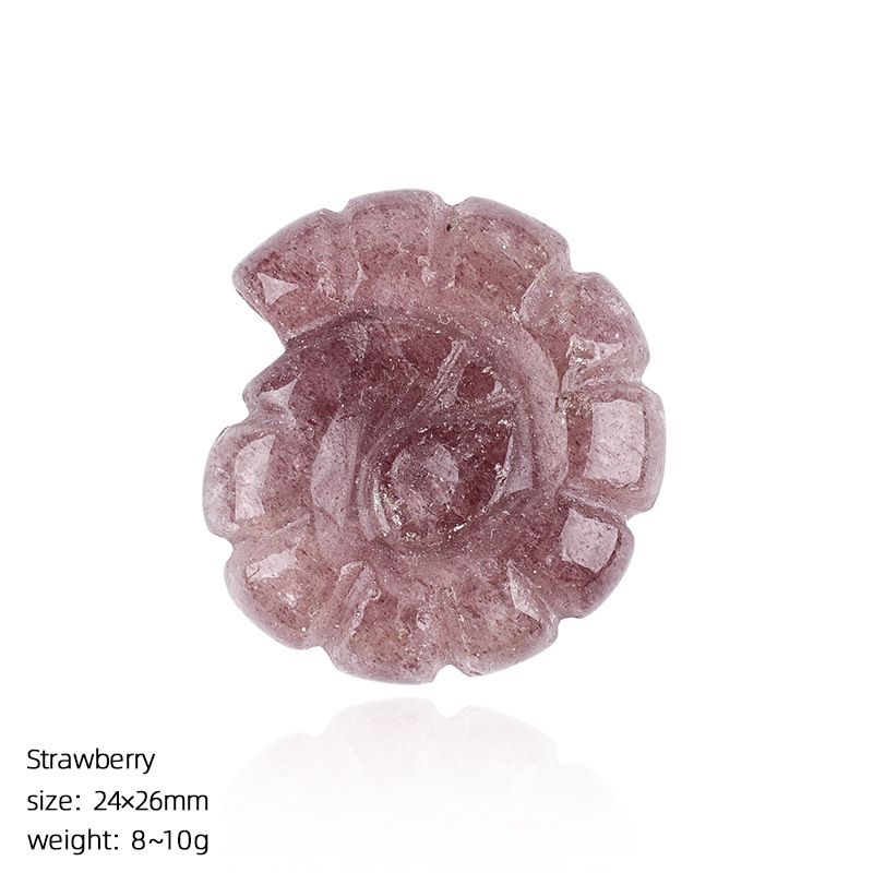 2422 Concha de cristal natural gravura tridimensional dupla face ornamento de micro-paisagem doméstica em forma de caracol concha de gema não porosa