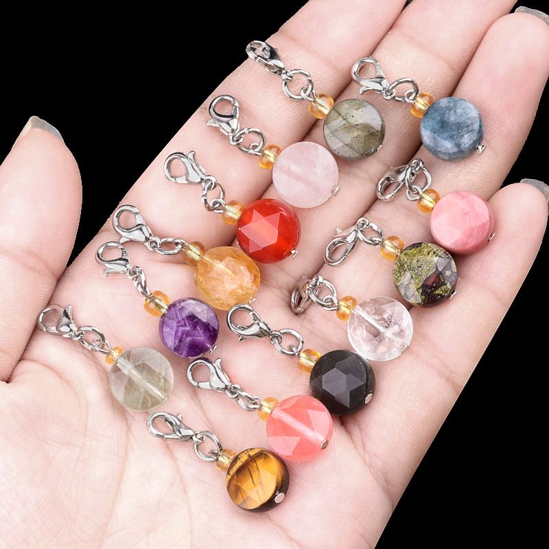 2132-Ágata de cristal natural pedra semi-preciosa seção hexagrama pingente pequeno gotejamento jóias DIY acessórios de jóias