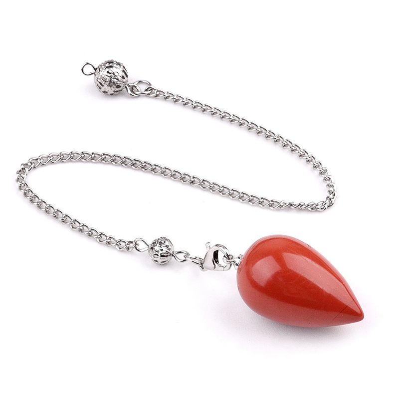 2150 Pingente de pêndulo de cristal natural em forma de gota meditação de ioga vintage pedra semipreciosa com pêndulo de ametista de corrente