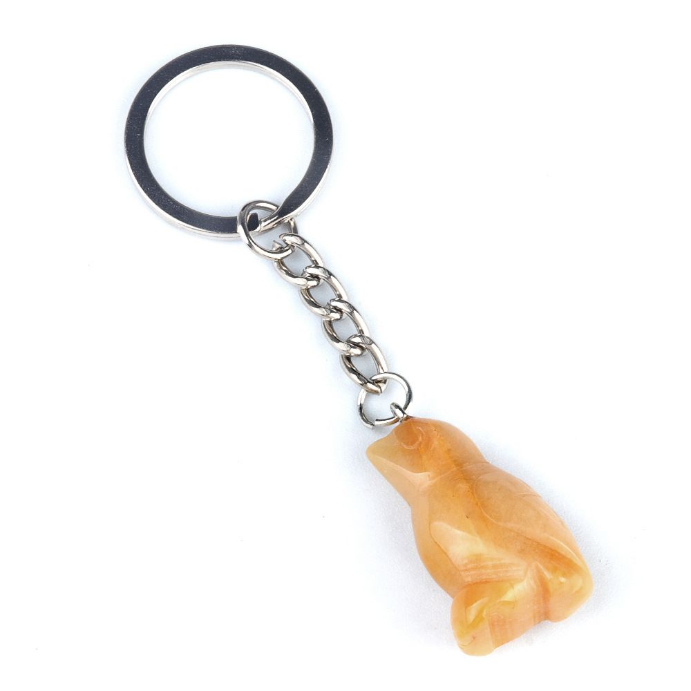 1942-Gravado pássaro chaveiro, cristal ágata pedra gravada animal pingente chaveiro