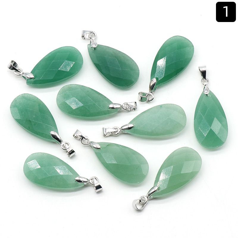 1518-Seção facial de gota de água natural fivela de semente de melão de cobre pingente colar DIY brincos acessórios pingente de jóias