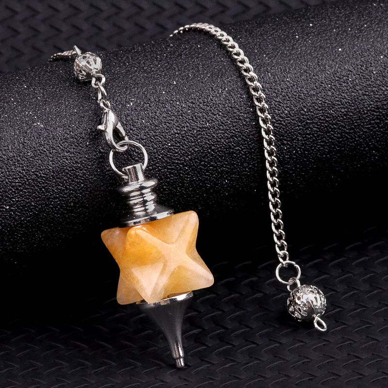 2148-Merkaba Pêndulo de Cristal, Roxo Rosa Cristal Ágata Hexagrama Pêndulo Yoga Jóias