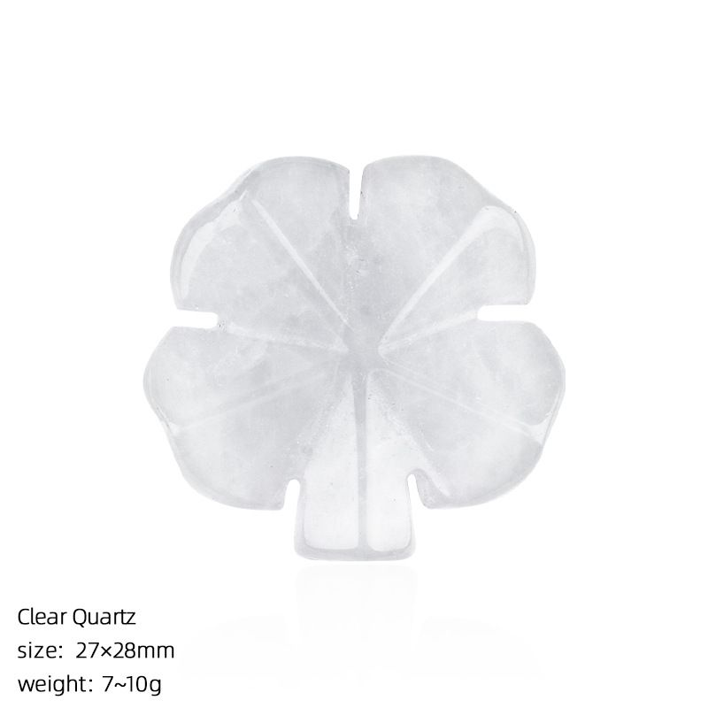 Cristal natural trevo de quatro folhas DIY micro paisagismo escultura pedra natural sorte grama acessórios cristal natural contas soltas