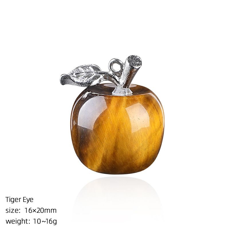 Maçã de cristal natural de 20Mm, colar artesanal de presente de Natal de véspera de Natal, pingente de maçã pequena de pedra natural.