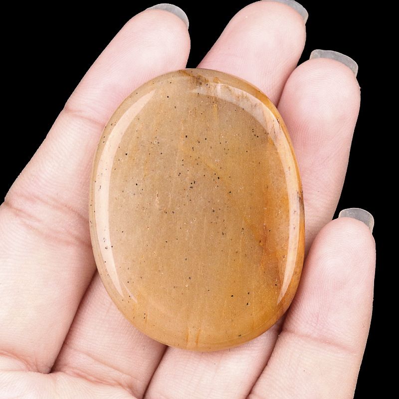 1537 Pingente oval oval duplo plano Worrystone irregular com letras ovais de cristal natural