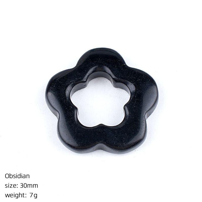 30Mm pingente de flor de cristal natural antigo DIY colar brincos pingente oco pedra áspera flor de ameixa acessórios de jóias