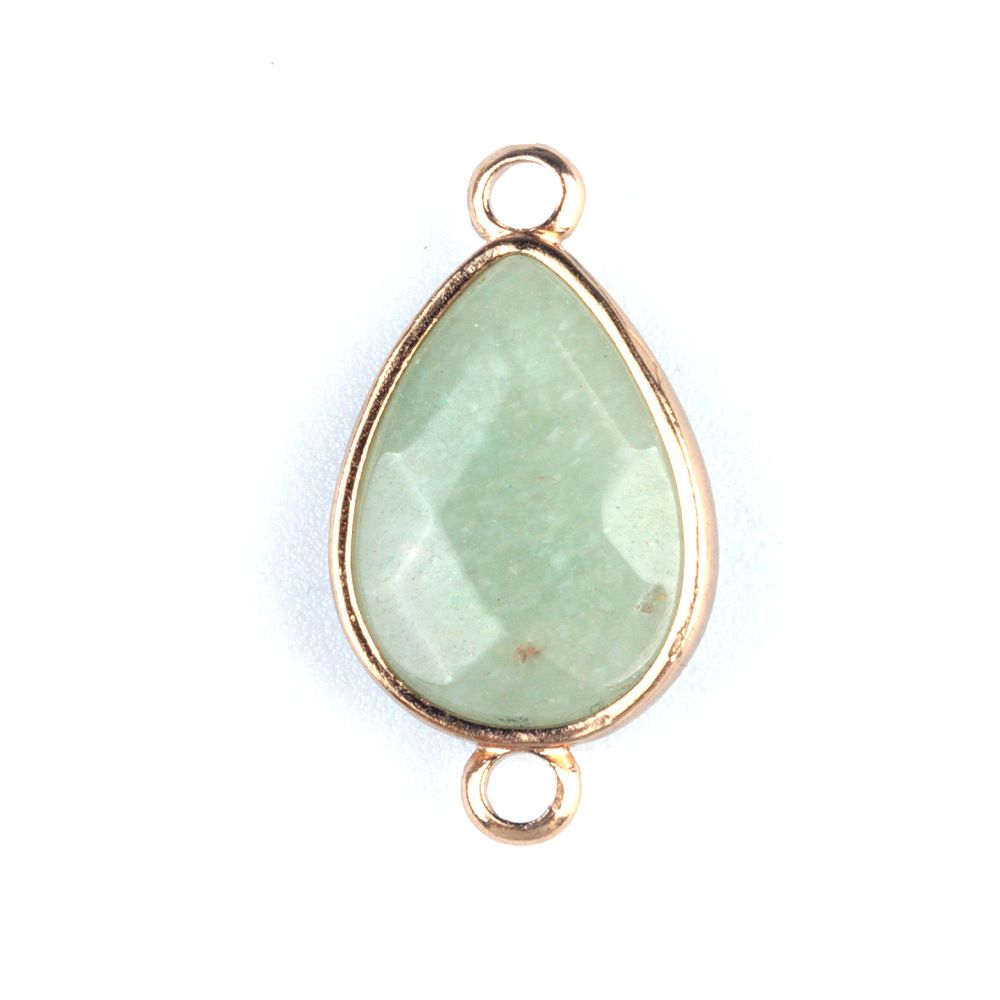 1376-Pingente de gota de água com bainha de cristal natural pendurado duplo com bainha de gota de água pingente de pulseira DIY colar material de jóias