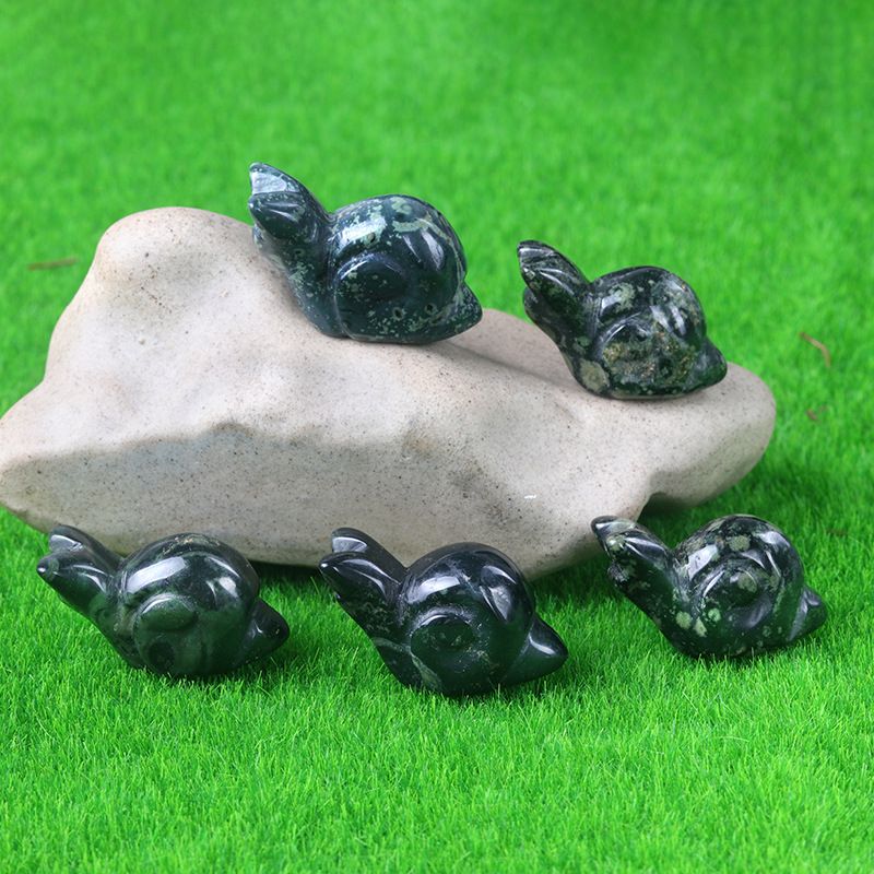 1686-1Em caracol, mini paisagismo de pedra de ágata de cristal gravado pequeno animal ornamento de caracol de pedra semipreciosa
