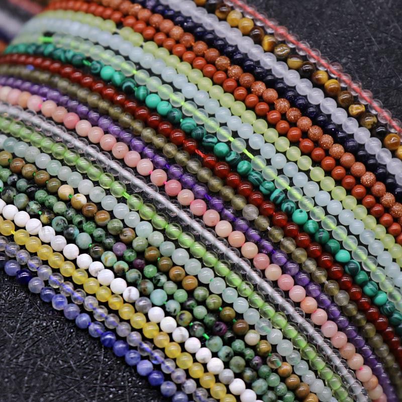 329-Ágata de cristal natural 2mm contas redondas gancho de cabelo material de caminhada pulseira DIY colar acessórios de jóias