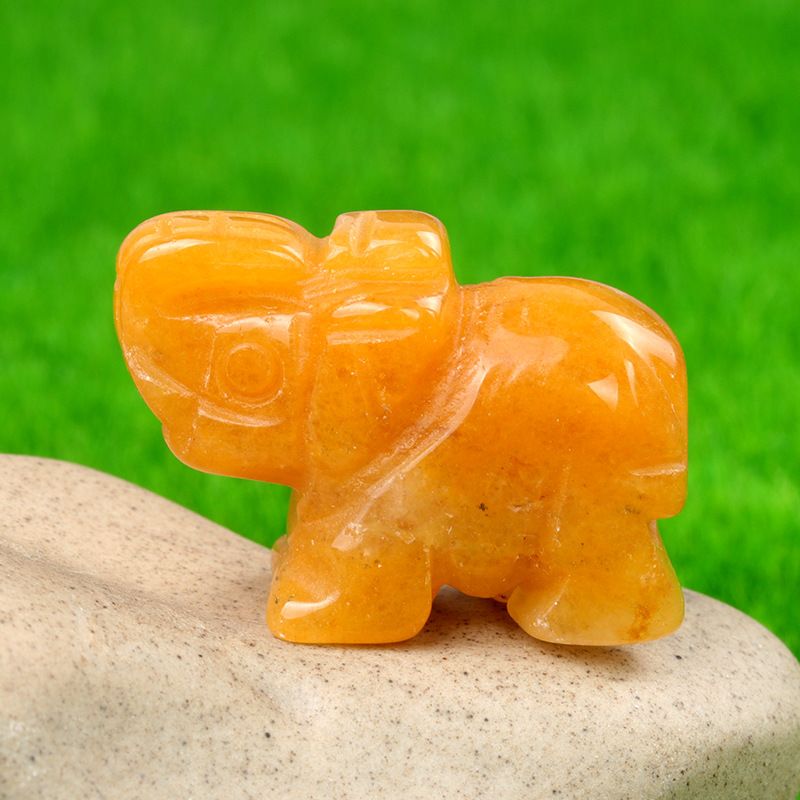 1 polegada escultura animal elefante, pó natural cristal ágata jade escultura animal elefante artesanato ornamento transfronteiriço