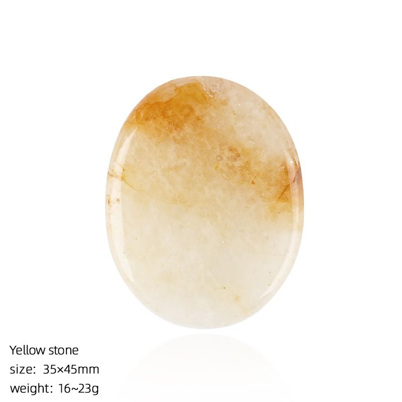 1537  35 * 45Mm de cristal natural de pedra de palma duplo plano polegar pedra de poder gravura criativa material de pedra rúnica