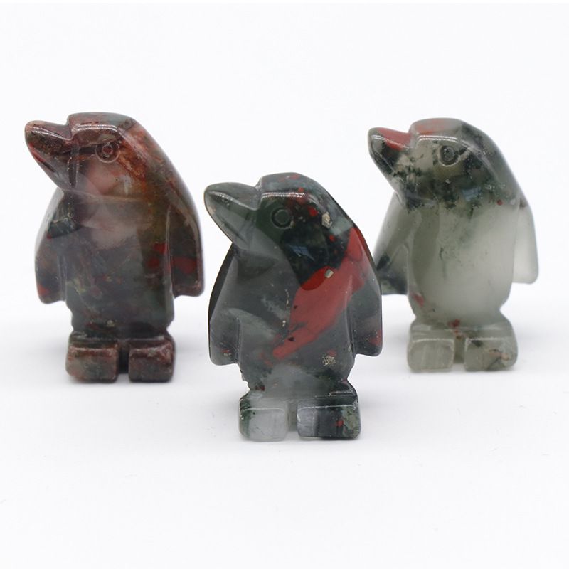 1607 a 1in de pedra de ágata de cristal de pinguim mini escultura animal pequeno pedra semi-preciosa artesanato ornamento de pinguim