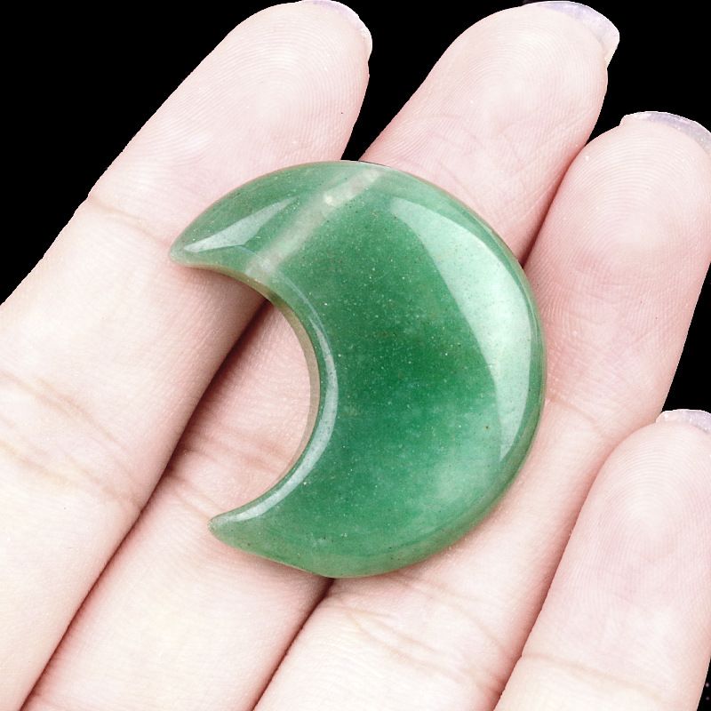 1602-30Mm lua, forma crescente de pedra de ágata de cristal natural DIY lua não porosa acessórios material