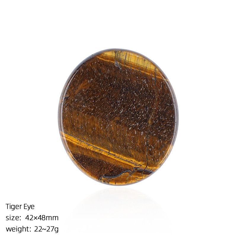 42 * 48Mm disco oval de pedra natural criativo artesanal DIY suporte de telefone celular geladeira adesivo letras runa acessórios