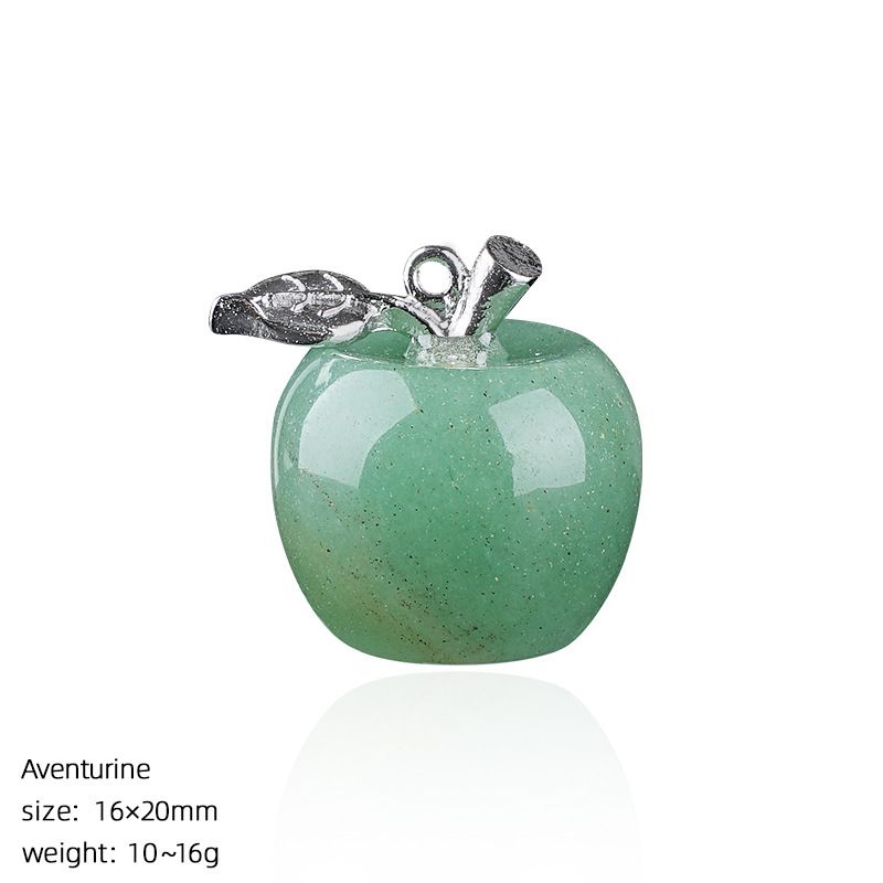 Maçã de cristal natural de 20Mm, colar artesanal de presente de Natal de véspera de Natal, pingente de maçã pequena de pedra natural.