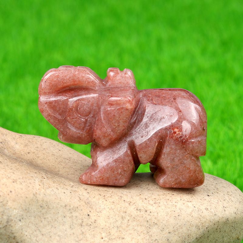 1 polegada escultura animal elefante, pó natural cristal ágata jade escultura animal elefante artesanato ornamento transfronteiriço