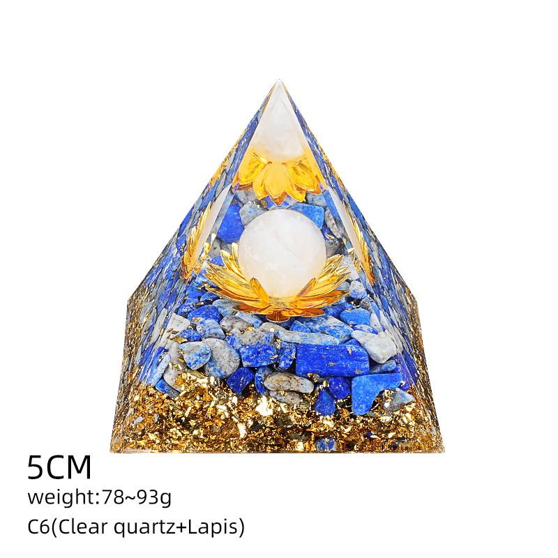5Cm pirâmide de cristal natural Europeu e americano home office decoração desktop yoga meditação resina pirâmide ornamento