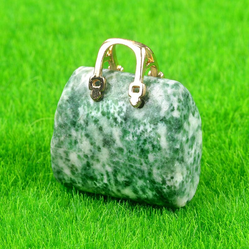 1710-Mini bolsa de pedra de cristal natural, pingente de ametista ins decoração de cristal em pó de vento criatividade