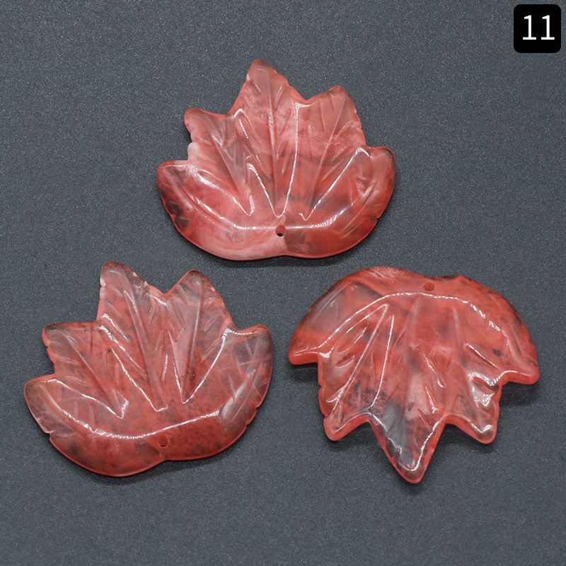 1450-50Mm Folha de bordo Pingente Grande Cristal Natural Pedra de Ágata Indiana Folha Esculpida DIY Ornamento de bordo